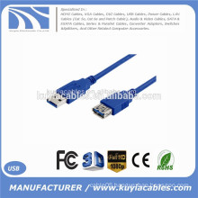 6ft 1.8 m Cable USB 3.0 Extension Cable AM to AF Cables Male to Female Cable Adapters Blue
